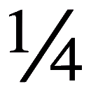 Código ASCII de «¼» – Signo de un cuarto – Cuarta parte – Fracción