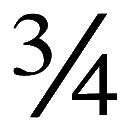 Código ASCII de «¾» – Tres cuartos, fracción