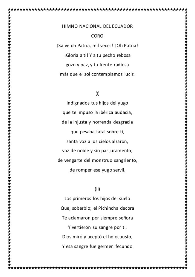 El Himno Nacional de Ecuador
